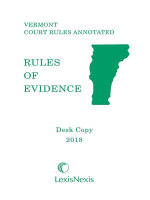 cover image of Vermont Rules of Evidence Desktop Copy